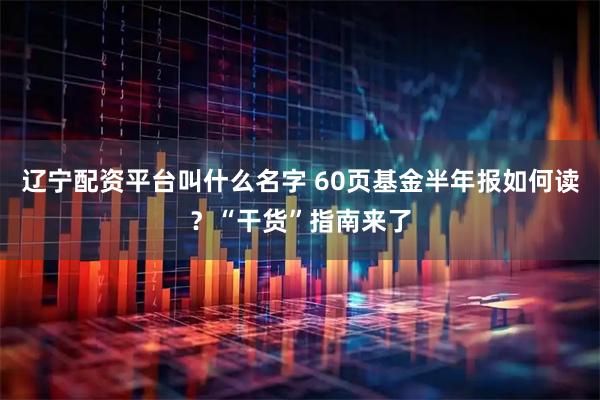 辽宁配资平台叫什么名字 60页基金半年报如何读？“干货”指南来了